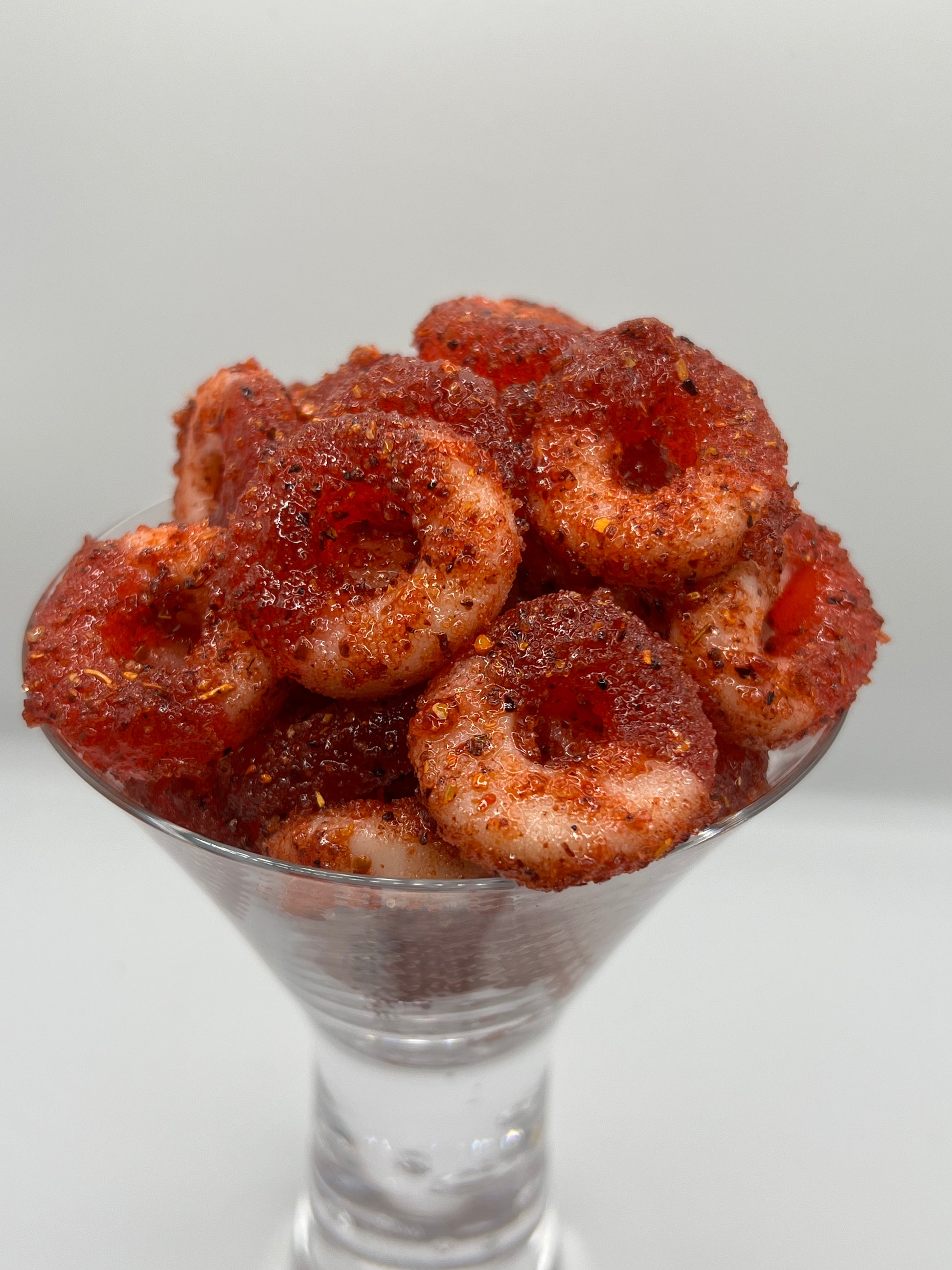Watermelon Rings with Chamoy & Chili Mix