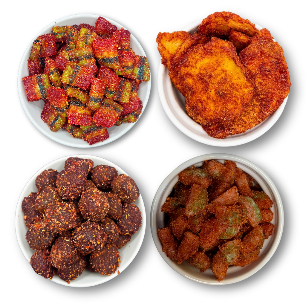 20 oz Chamoy Lovers Bundle – Mango, Watermelon, Chili Tamarind Bites, Rainbows Bites
